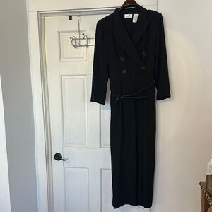 Elegant Black Double-Breasted Women's jumpsuit size larger 14